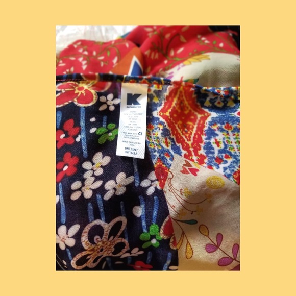 🌺Beach Babe Boho Floral Patchwork Chiffon Swim Coverup Wrap O/S - Picture 7 of 8